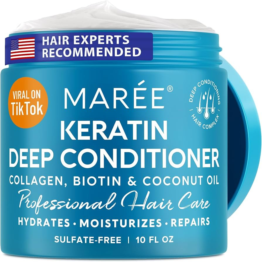 MAREE Deep Hair Mask & Conditioner - Hydrating & Deep Conditioning Hair Mask with Coconut Oil & K... | Amazon (US)