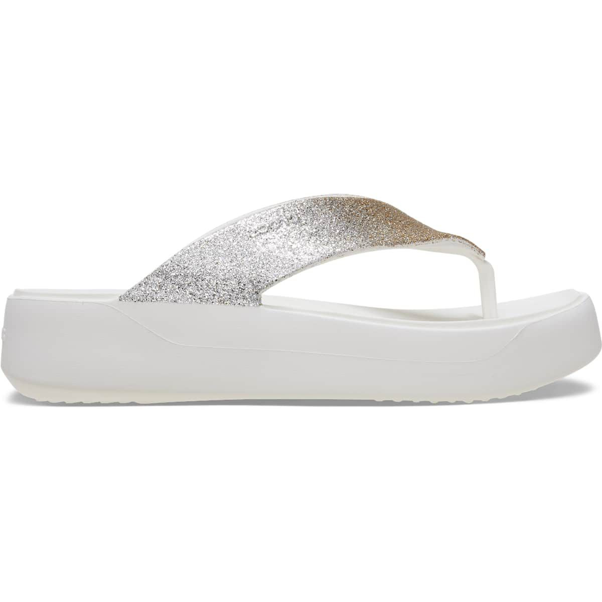 Crocs Women's Getaway Chunky Glitter Flip Flop Platform Sandals, White, W8 | Target