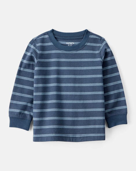Baby Boy Striped Long-Sleeve Tee - Navy | Carter's Inc
