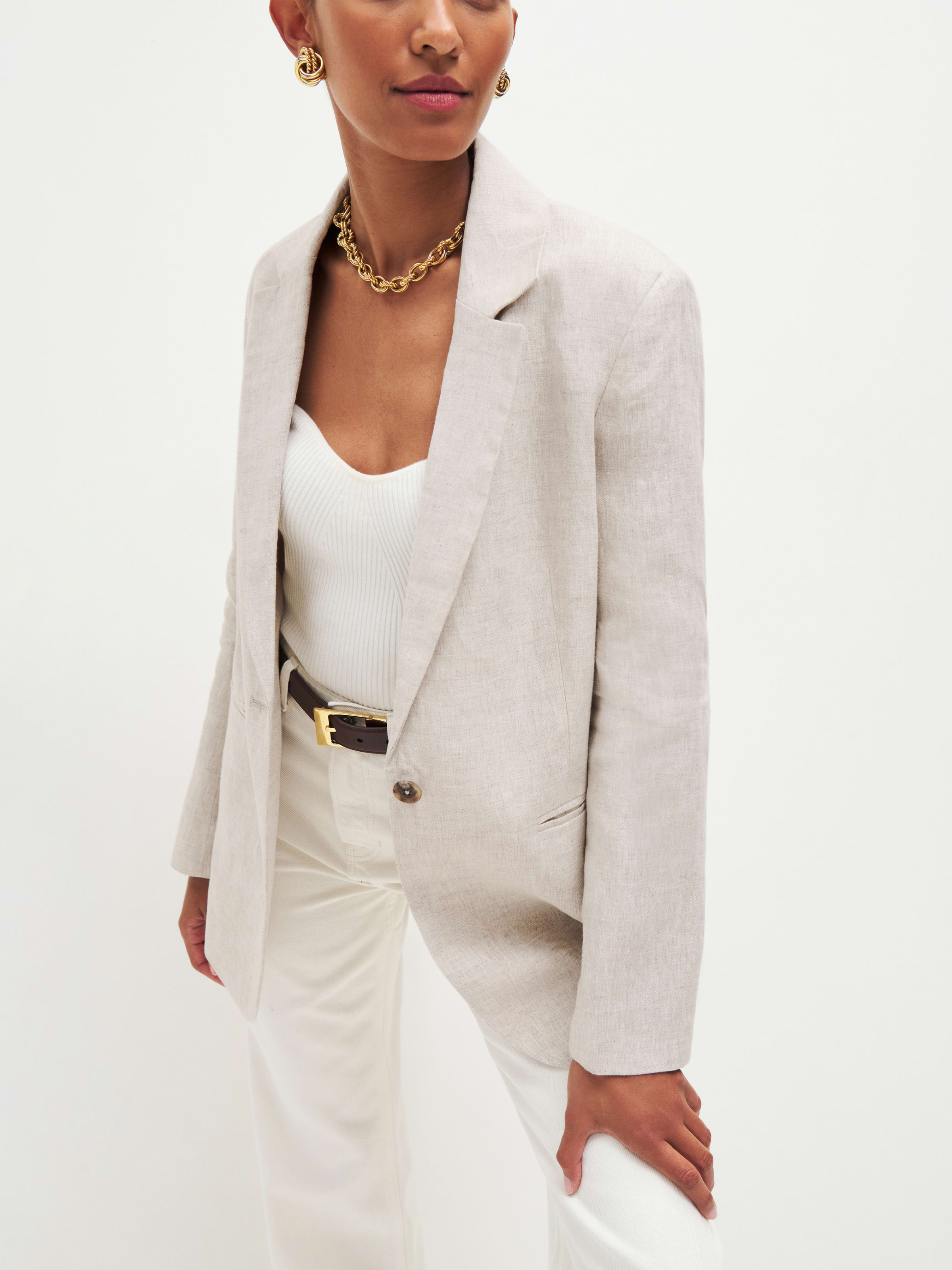 The Classic Relaxed Linen Blazer | Reformation (Global)