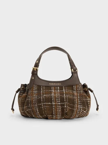 Multicoloured Mini Lillith Checkered Drawstring Bucket Bag | CHARLES & KEITH | Charles & Keith US