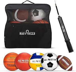Complete Sports Ball Set - Outdoor Sports Balls in Carry Bag - Sport Balls Kit with Pump for Adul... | Amazon (US)