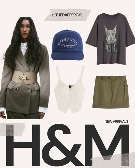 New Arrivals from H&M I’m loving! Wide waist belt, Boston graphic tee, army cargo skirt, cream vest, Greenwhich NY baseball hat 

#LTKstyletip #LTKfindsunder50