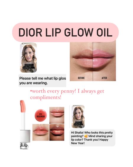 Dior lip glow oil. Wear with or without lipstick. I’m wearing light pink 

#LTKunder50 #LTKbeauty #LTKstyletip