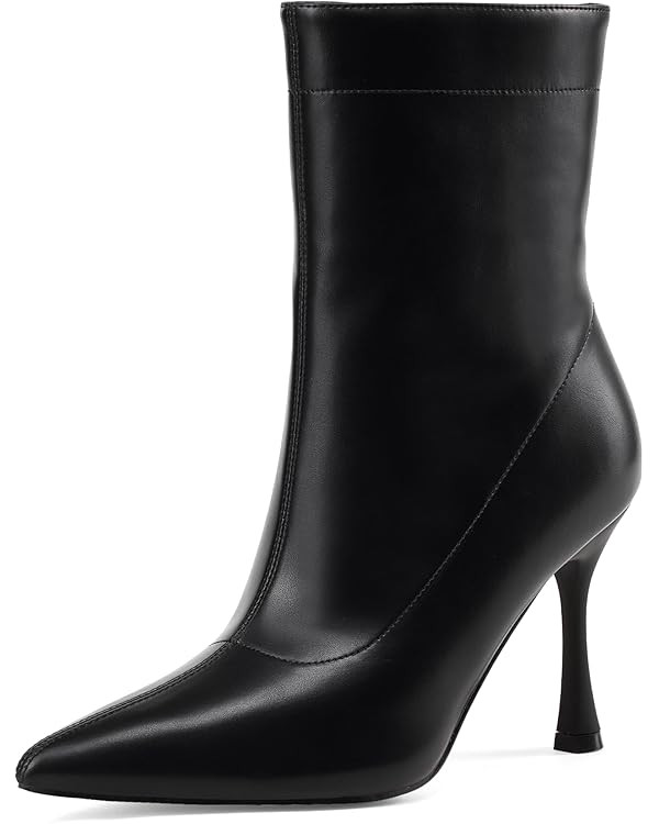 Elisabet Tang Ladies Dress Ankle boots 3.5IN Pointed toe - Mid Heel Stiletto Work Booties for Wom... | Amazon (US)