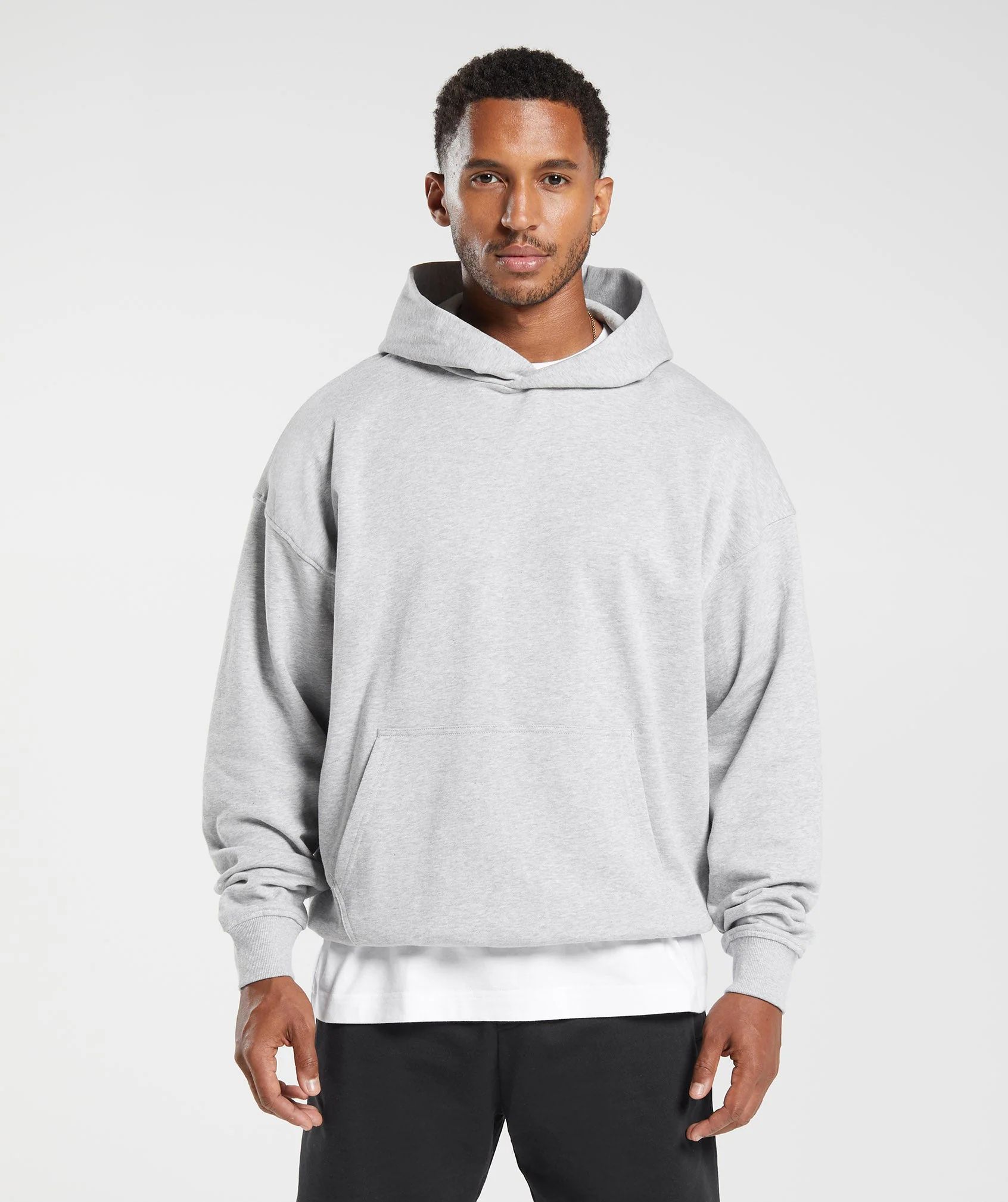 Gymshark Rest Day Essentials Hoodie - Light Grey Core Marl | Gymshark US