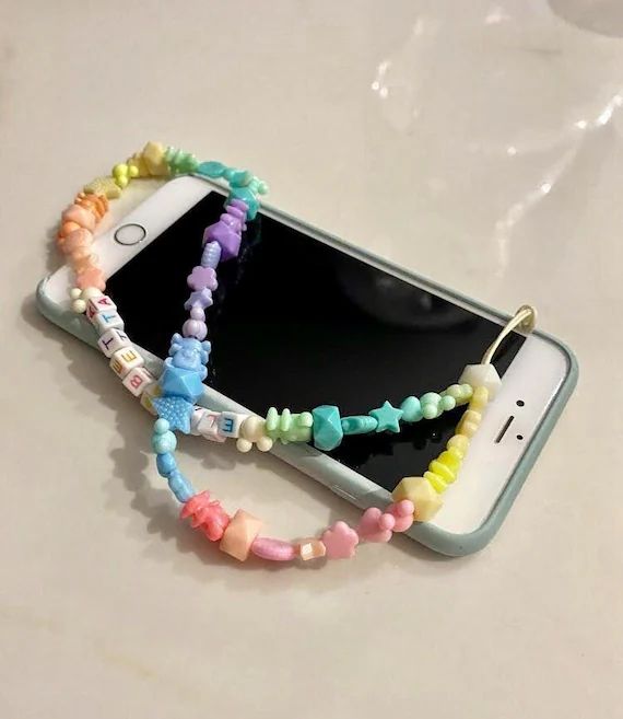 Phone Charm | Phone strap | Beaded Pastel | New Trend | Accessories | Key chain | Style your phon... | Etsy (US)