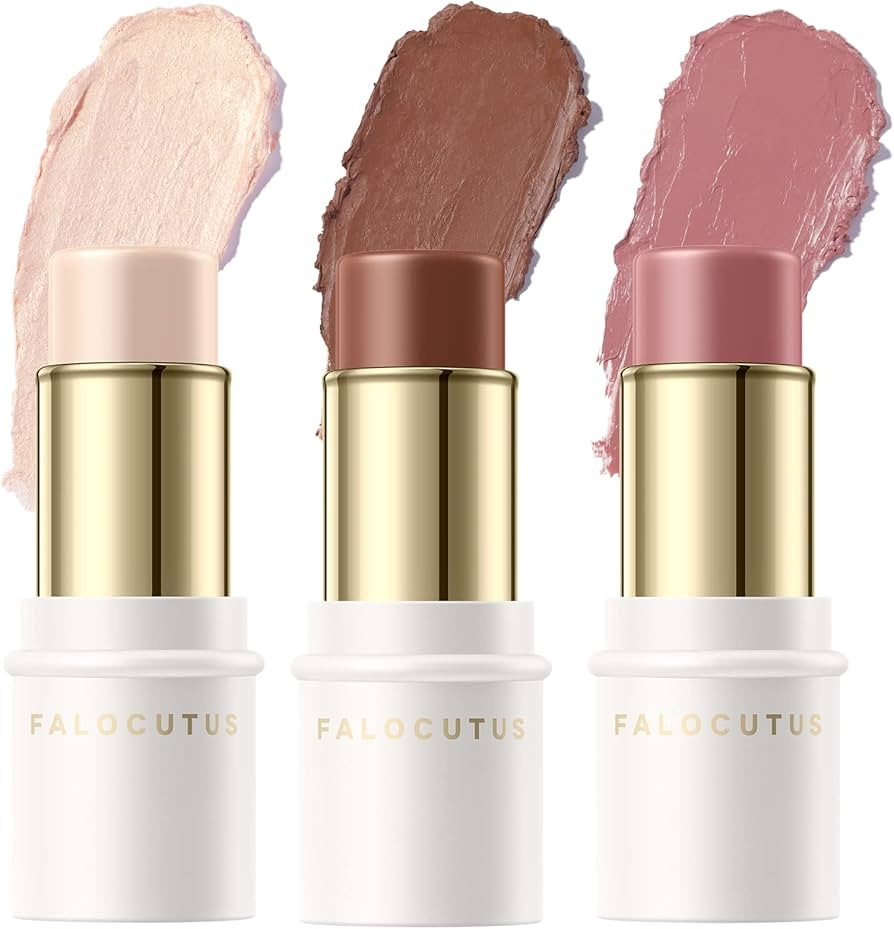 3 Pcs NEUTRAL Contour Stick Set,Cream Blush & Highlighter Bronzer Pen,Long Lasting & Smooth Natur... | Amazon (US)