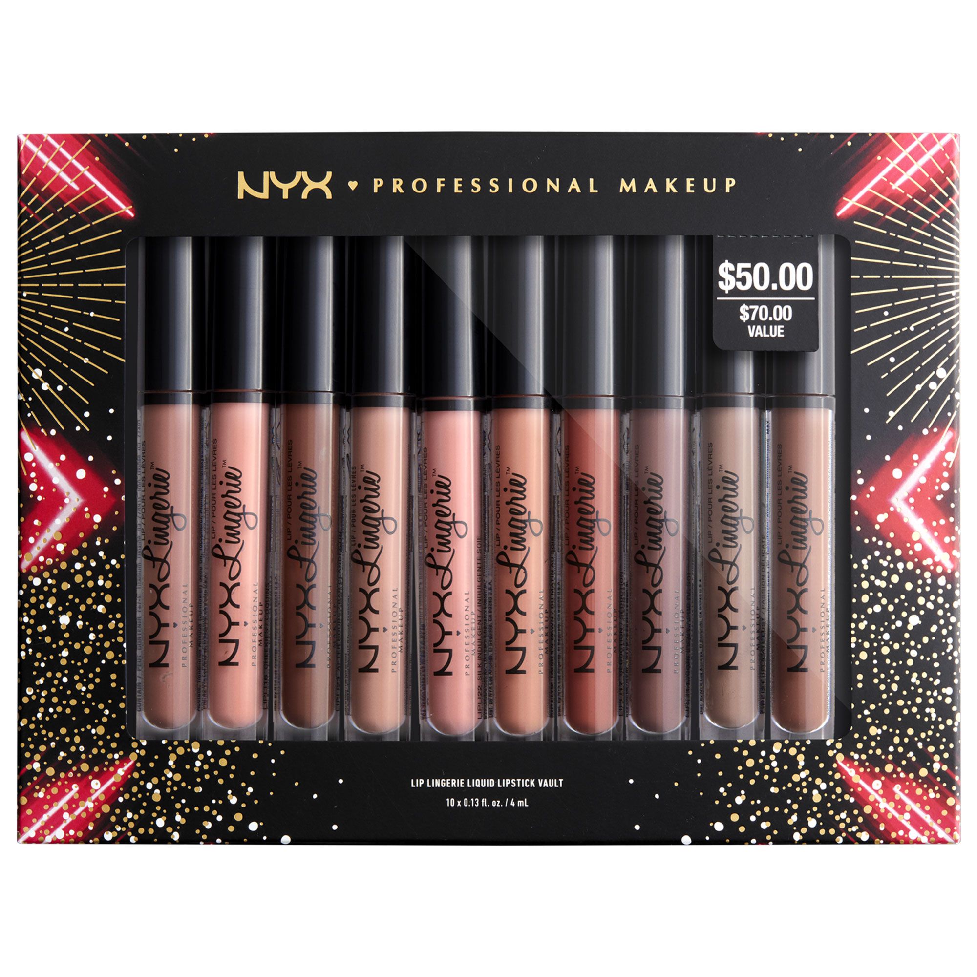($70 Value) NYX Professional Makeup Lip Lingerie Liquid Lipstick Vault - Walmart.com | Walmart (US)