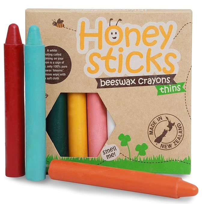 Honeysticks 100% Pure Beeswax Crayons - (8 Pack, Thins) Natural, Non Toxic, Safe for Toddlers, Ki... | Amazon (US)