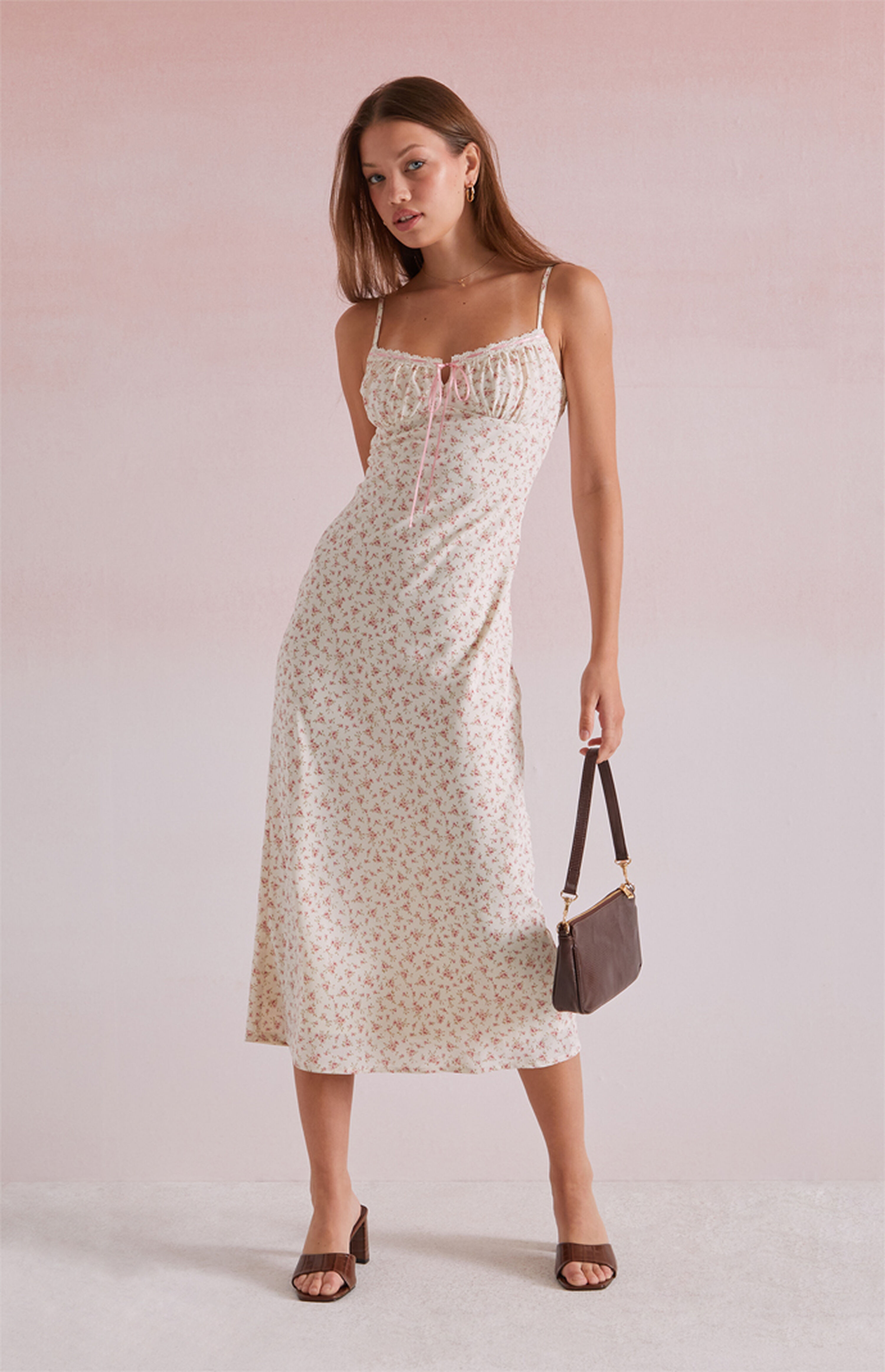 Beverly and Beck Daisy Floral Tie Front Midi Dress | PacSun