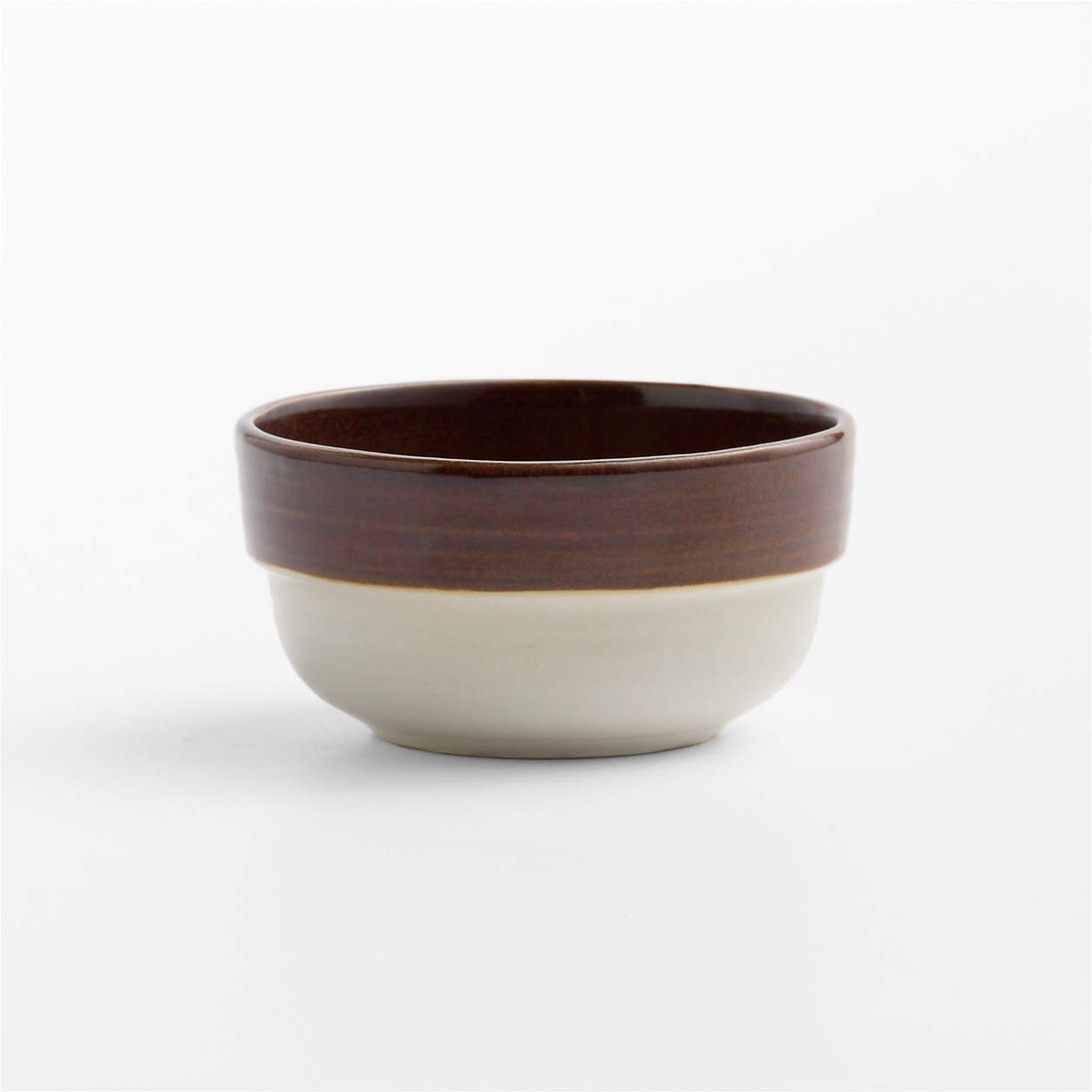 Umber Brown Rimmed Ceramic Pinch Bowl | Crate & Barrel | Crate & Barrel