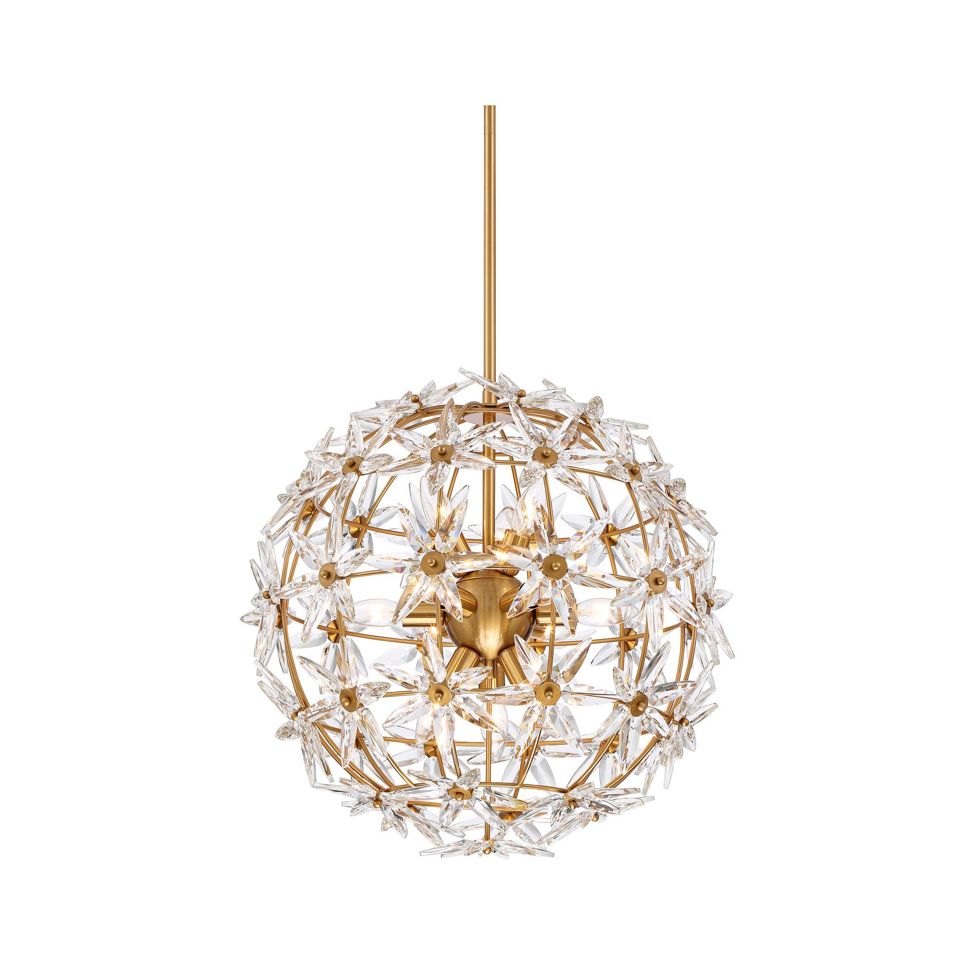 Possini Euro Design Soft Gold Orb Pendant Chandelier 20" Wide Modern Clear Crystal Stars 12-Light... | Walmart (US)