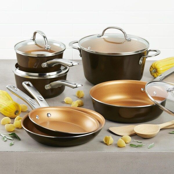 Ayesha Curry Home Collection Porcelain Enamel Nonstick Cookware Set, 12-Piece | Bed Bath & Beyond