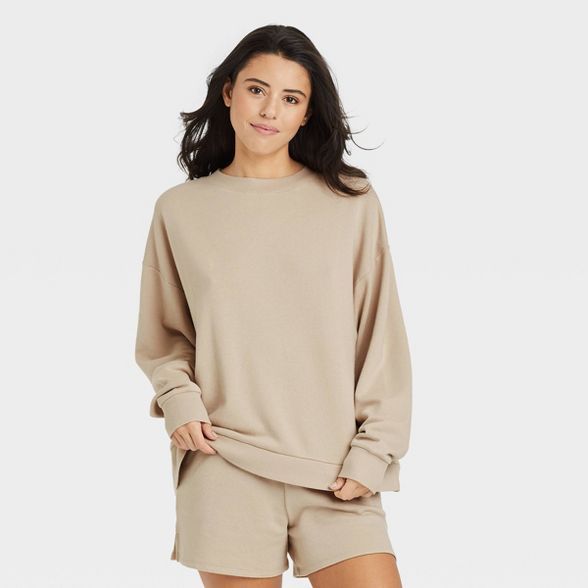Women's French Terry Oversized Pullover Lounge Sweatshirt - Colsie™ | Target
