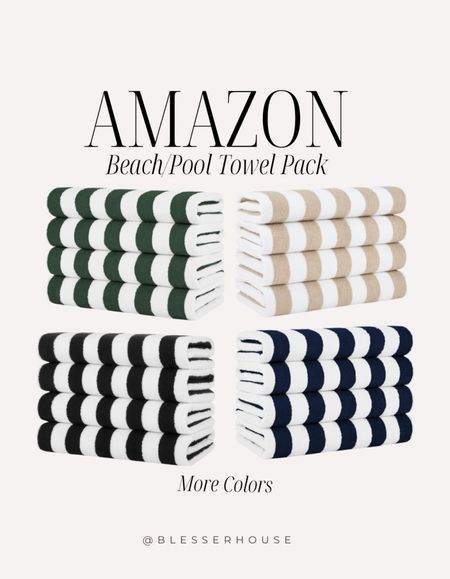 Amazon beach pool towel sets! They come in sets of 4, 24,  or even pallets!

#LTKswim