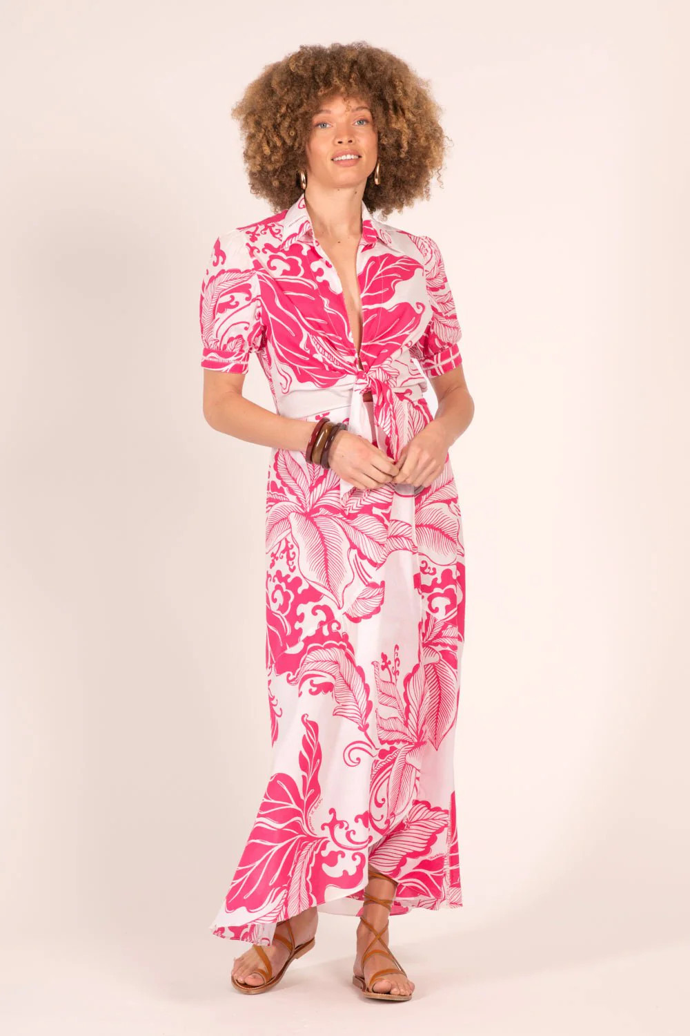 Long Dress Eren - Pink Reef Wave | Poupette St Barth