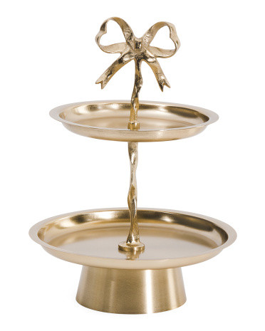 Bow Gold Tone Tiered Server | TJ Maxx