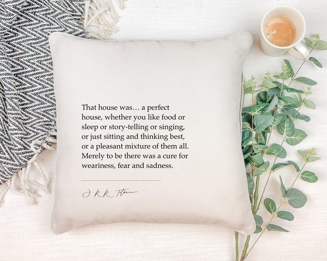 J.R.R. Tolkien Throw Pillow that House Wasa Perfect House.. Gift for Homes, Pillows for Libraries... | Etsy (US)