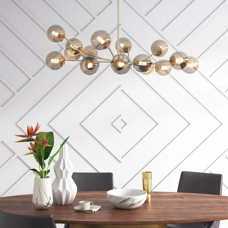 Harton 15 - Light Dimmable Sputnik Modern Linear Chandelier | Wayfair North America