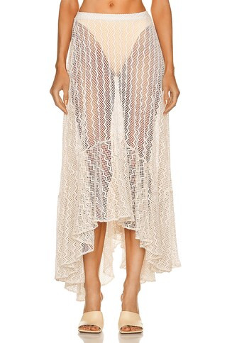 PatBO Lace Beach Skirt in Cream | FWRD 
