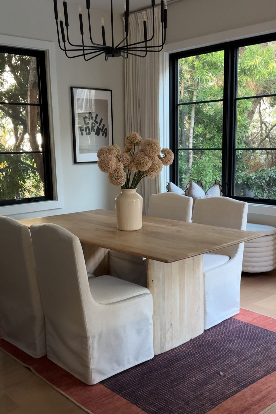 Everything in the photo is linked! Chairs, curtains, table, plant, etc! 