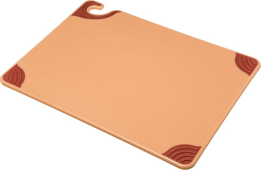 San Jamar Saf-T-Grip Plastic Cutting Board with Safety Hook, 15" x 20" x 0.5", Brown | Amazon (US)
