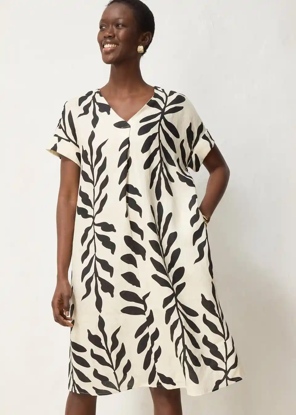 Kaftan-Kleid aus reinem Leinen | Bonprix DE