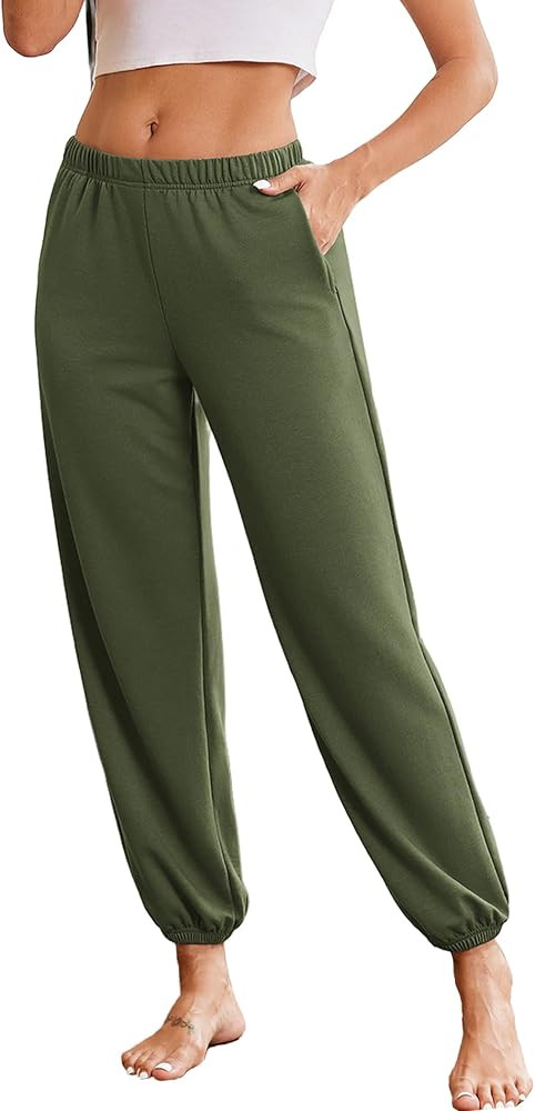 Ekouaer Jogger Pajamas Pants Baggy Lounge Pj Pant Cotton Sleep Bottoms Fall Sweatpants with Pocke... | Amazon (US)