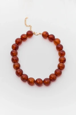 Brown Tortoise Chunky Beaded Necklace | Avara