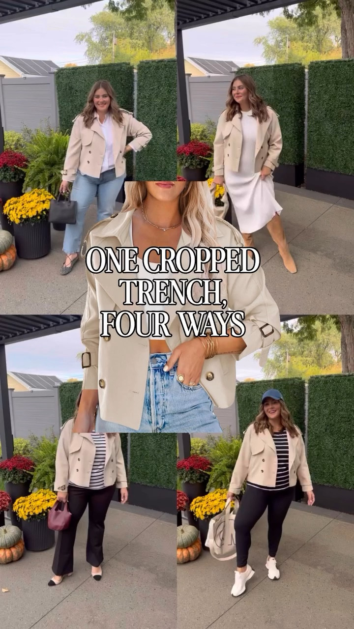 4 ways to style a cropped trench for spring! 🌷🧥 wearing size XL in trench 

#LTKSeasonal #LTKMidsize #LTKootd