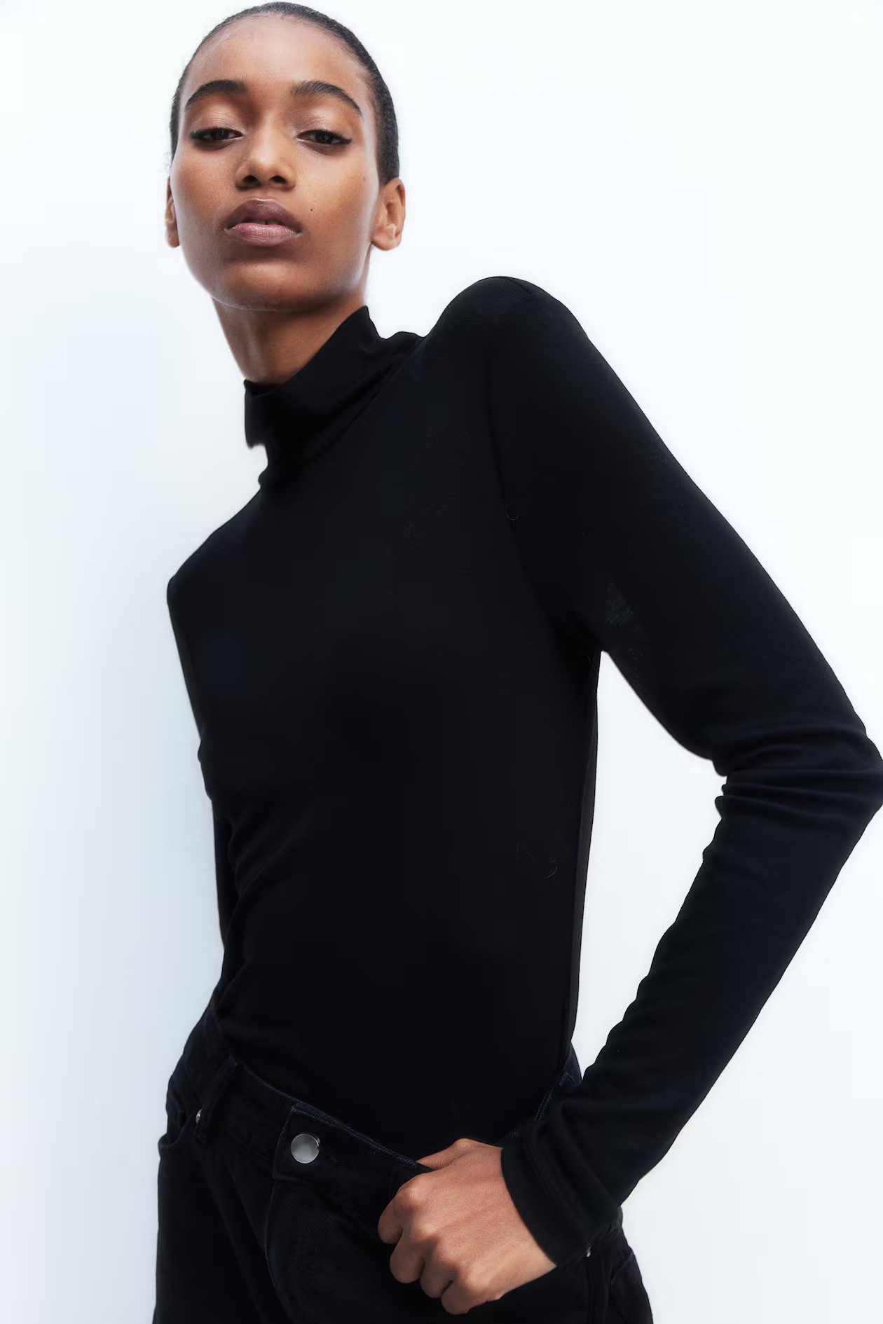 Modal-blend Turtleneck Top | H&M (US + CA)