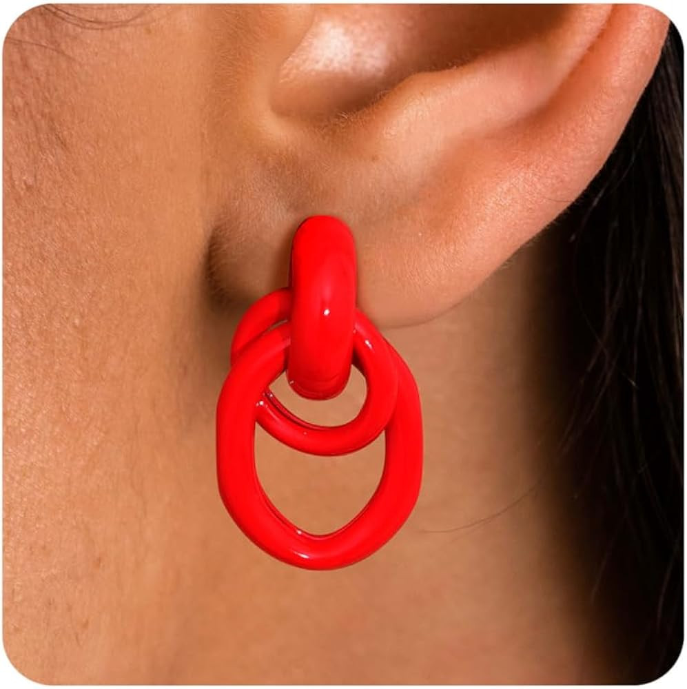 14K Gold Plated Clip On Earrings for Women - Geometric Statement Non Pierced Earring Chunky Knot ... | Amazon (US)