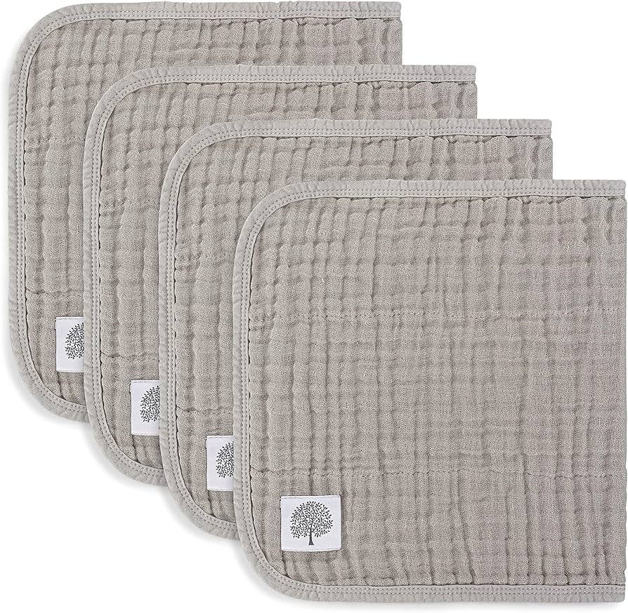 Parker Baby Muslin Burp Cloths | 100% Cotton Burping Clothes, Newborn Essential | Must-Have Baby ... | Amazon (US)