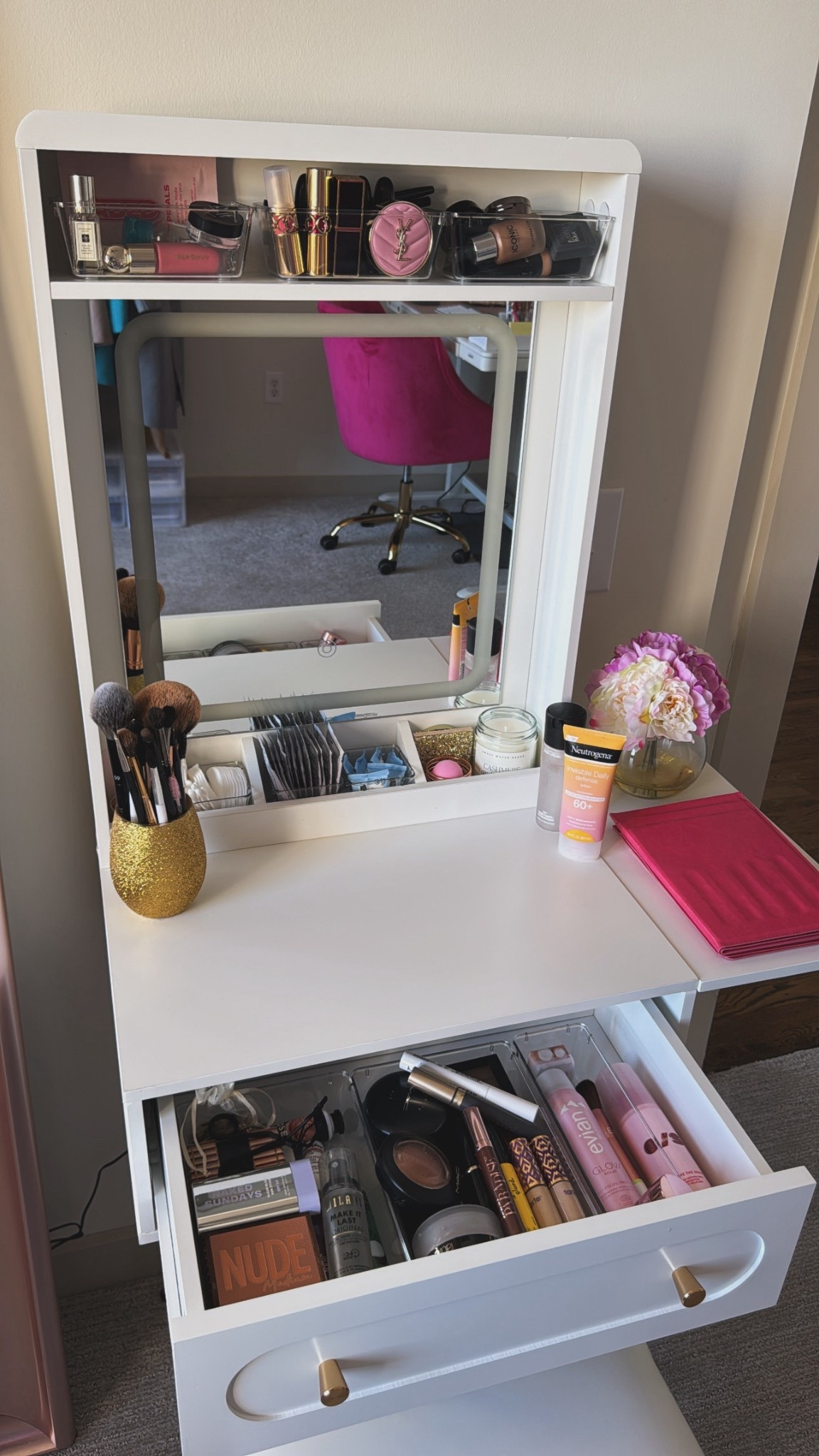 Filled in beauty vanity from @Wayfair #beautyvanity 

#LTKmorningroutine #LTKBeauty #LTKgrwm