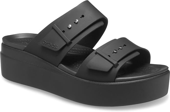 Crocs Women's Brooklyn Buckle Low Wedge, Platform Sandals | Amazon (US)