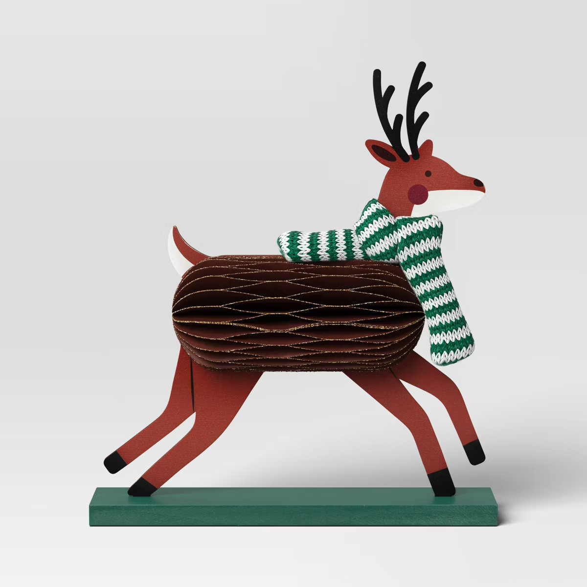 Honeycomb Deer with Scarf Christmas Animal Figurine - Wondershop™ Green | Target