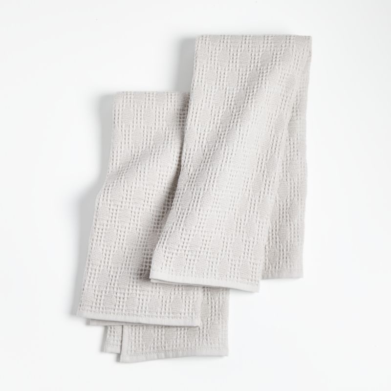 Diamond Pique Light Grey Dish Towels, Set of 2 + Reviews | Crate and Barrel | Crate & Barrel