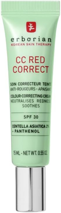 Erborian - CC Red Correct - Anti Redness Tinted Face Cream with Centella Asiatica Panthenol and B... | Amazon (UK)