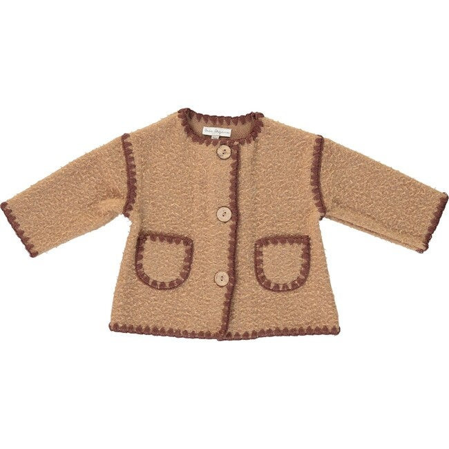 Astrid Baby Coat, Saddle Brown | Maisonette