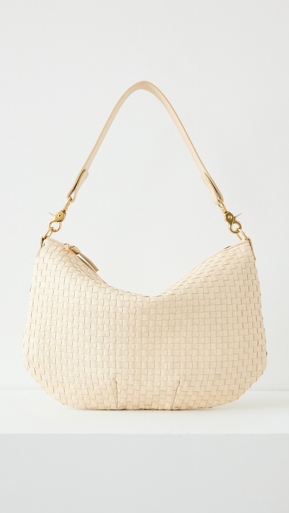 Clare V. Moyen Messenger Bag Cream Woven Checker One Size | Shopbop