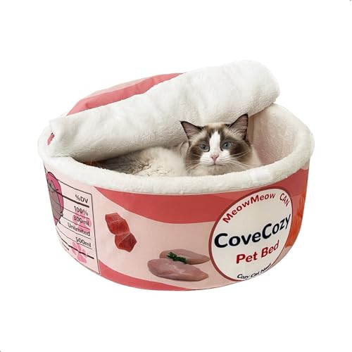 CoveCozy Cat Bed for Indoor Cats, Cat Can Bed, Removable Washable Cushion for Small Medium Large Cats, Keep Warm and Super Soft Creative Plush Pet Nest | Amazon (US)