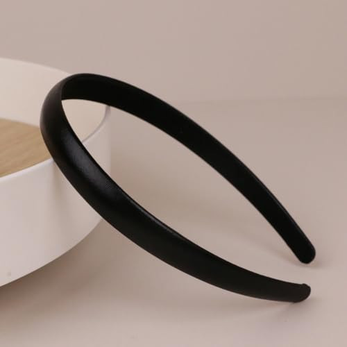 Black Headbands for Women and Girl - Thin Black Satin Headband, Fashion Plastic Hard Headpiece, Cute Headpiece Hair Accessories for Women | Amazon (US)