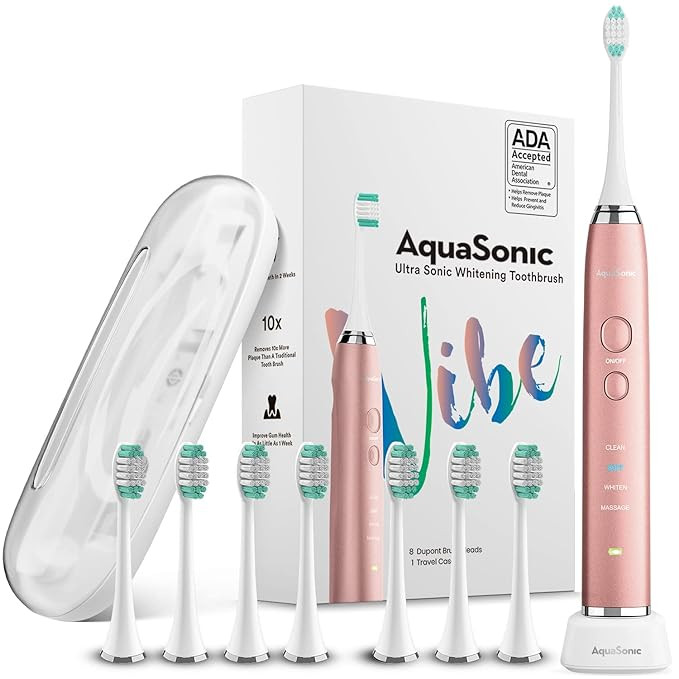 AquaSonic Vibe Series Ultra Whitening Toothbrush – ADA Accepted Electric Toothbrush - 8 Brush H... | Amazon (US)