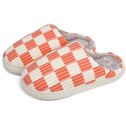 RaepperHan Checkered House Slippers for Women Men, Plaid Scuff Slides Women Cozy Memory Foam Slipper, Slip-on Shoes Indoor Outdoor with Non-slip | Amazon (US)