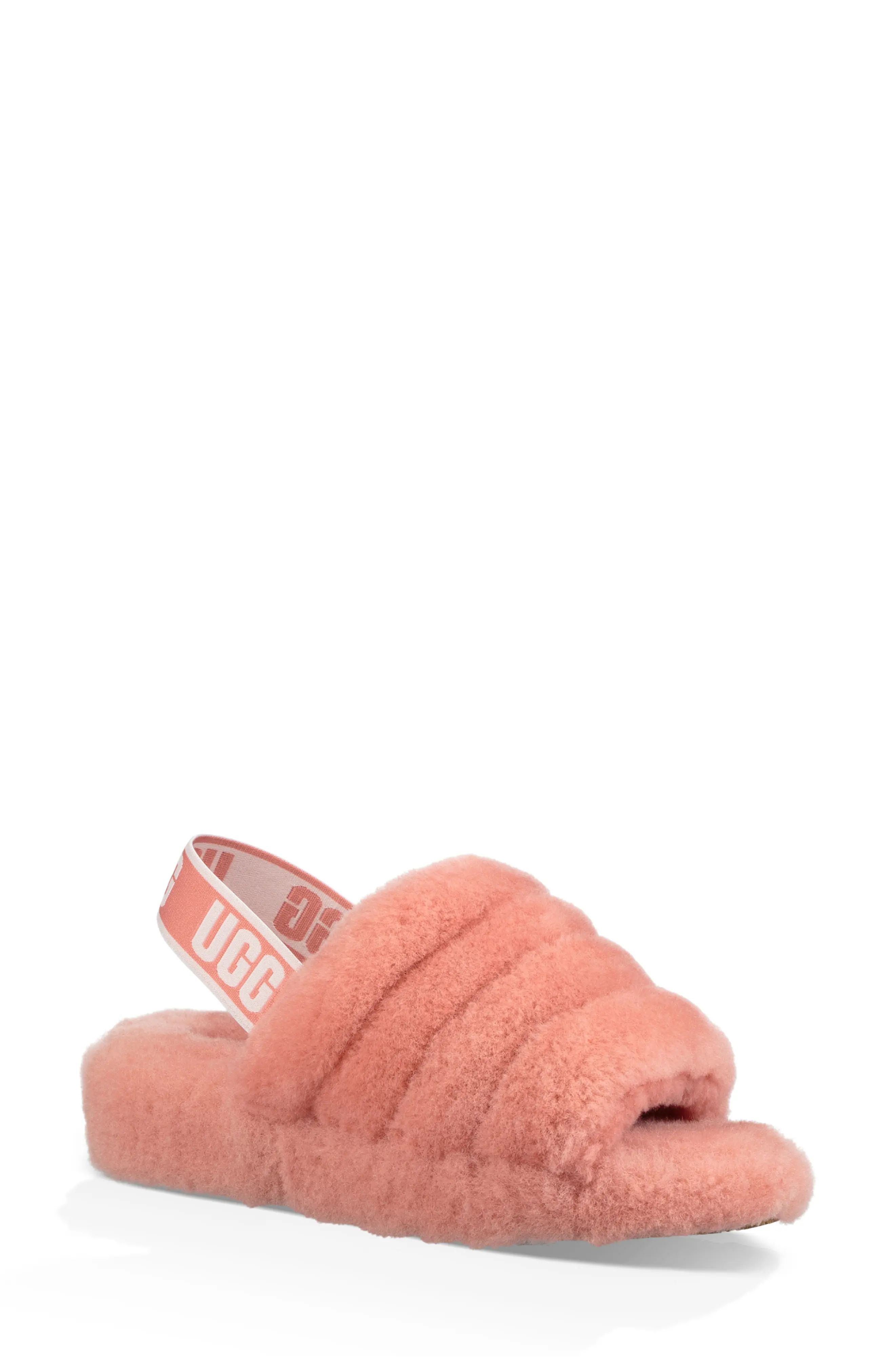 Women's Ugg Fluff Yeah Genuine Shearling Slipper, Size 9 M - Pink | Nordstrom