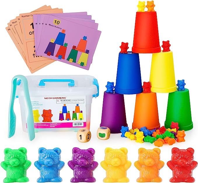 Neoformers Counting Bears with Matching and Sorting Cups, Preschool Math Learning and Color Recog... | Amazon (US)