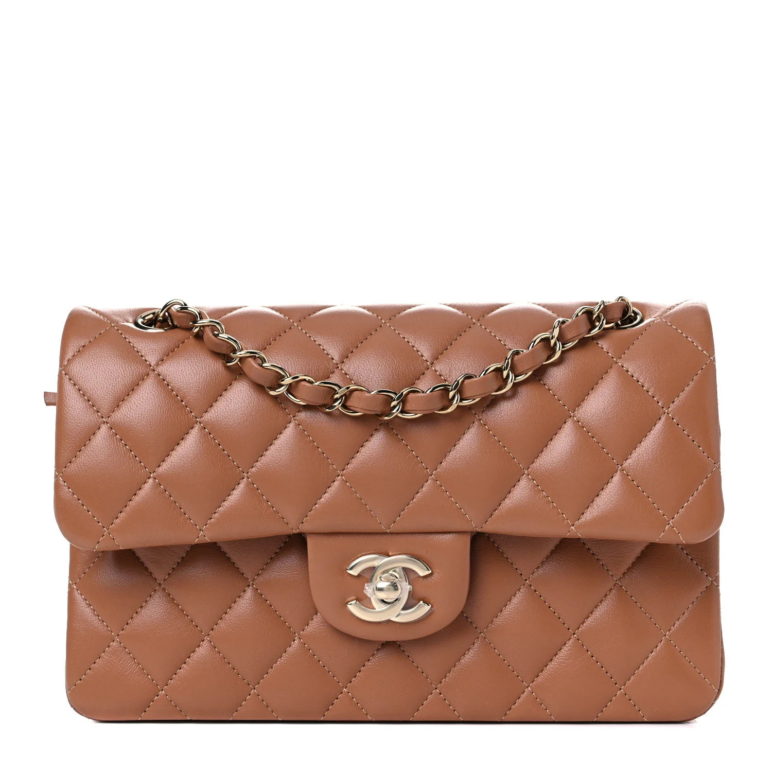 CHANEL Lambskin Quilted Small Double Flap Brown | FASHIONPHILE | FASHIONPHILE (US)