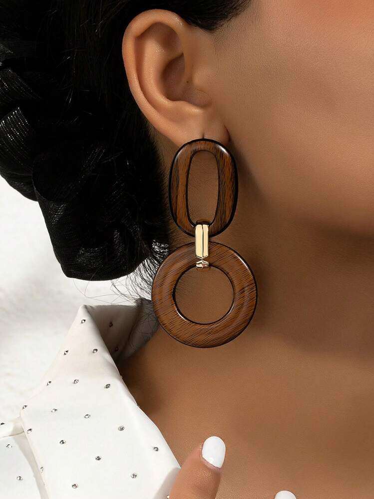 1pair Matte Vintage Creative Elegant Simple Atmosphere All-match Earrings | SHEIN
