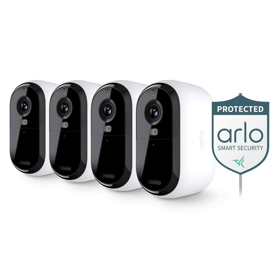Arlo - Essential 4-Camera Outdoor Wireless 2K Security Camera (2nd Generation) with Yard Sign - W... | Best Buy U.S.